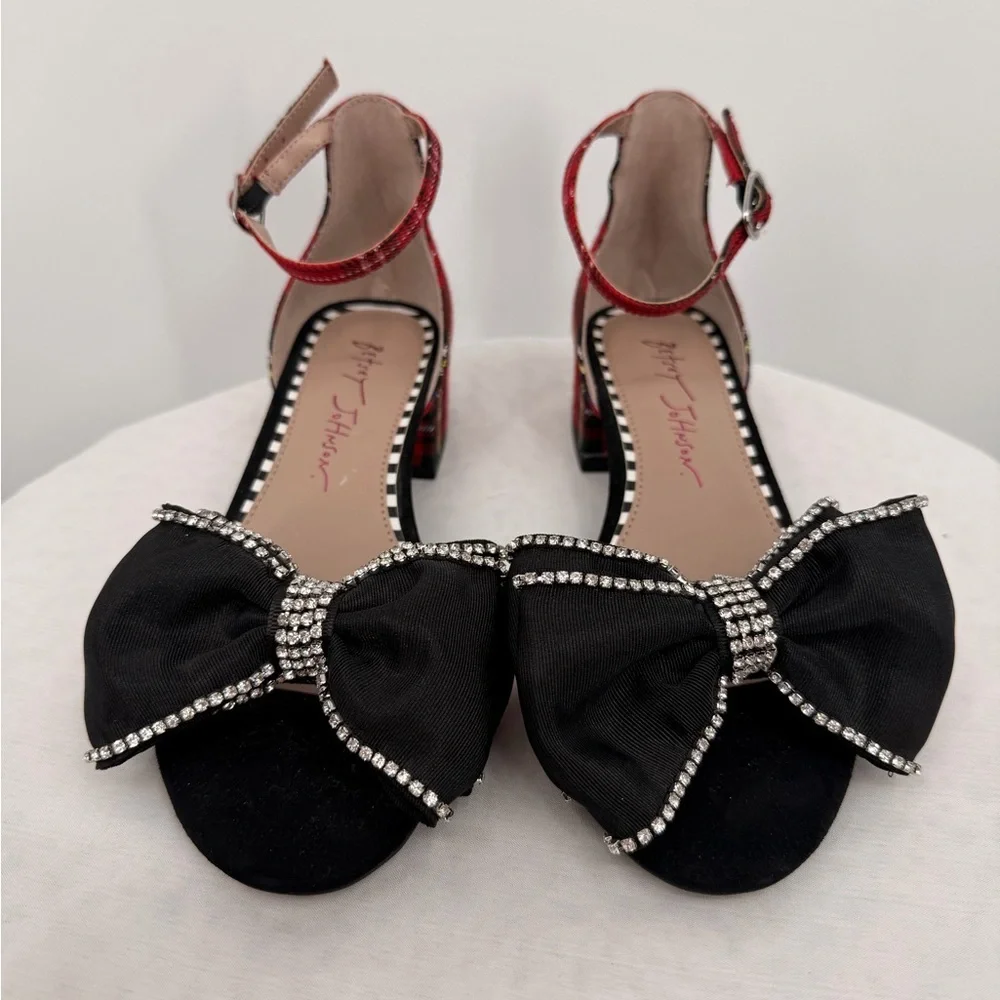Betsey Johnson Girls Plaid Bow Heels – Size 3